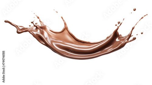 Dynamic Splash of Chocolate, High-Speed Liquid Motion Capture on White Background