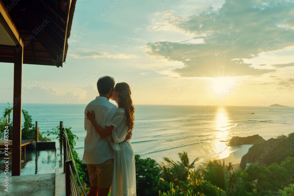 Happy of couple in vacation time showing lovely moment, young couple enjoying moment of holiday. Happy of couple in vacation time showing lovely moment, young couple enjoying moment of holiday.
