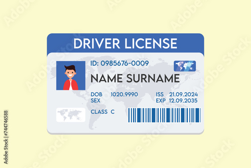 Graphic representation of a driver s license card