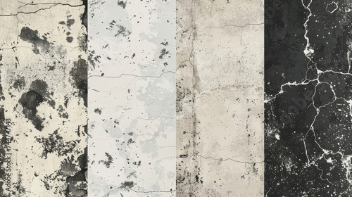 Realistic texture overlay, worn paper effect. Overlay texture stamps with old, grunge, grainy, vintage, worn, dust effect. Old paper set for backdrop. Stamps distress grain