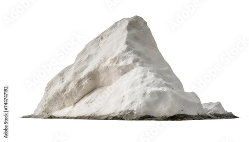 White marble rock isolated on a transparent background.