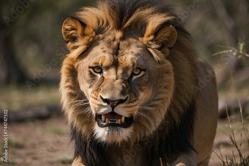 Lion face close up