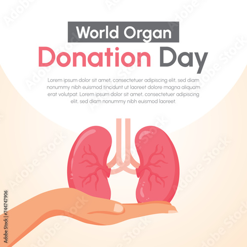Human Kidney Donation Concept, World Organ donation day colorful vector illustration