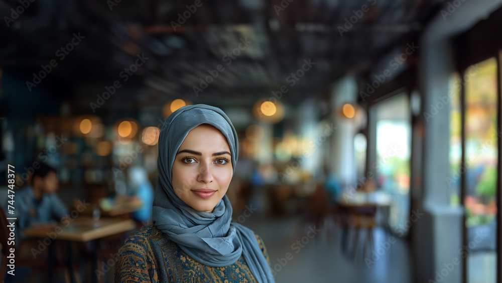 Obraz premium a portrait of a beautiful woman of the Muslim faith