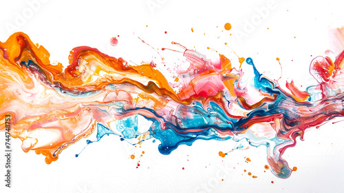 paint diluted in water on a white background photo