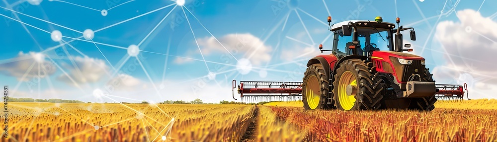 Obraz premium Farm data integration for precision agriculture seamless tech ecosystem on the field