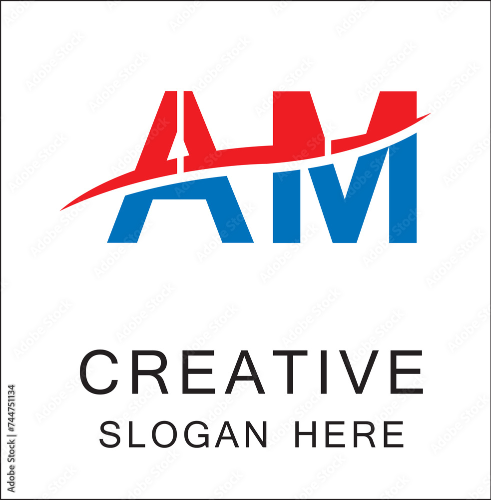 AM Illustration Letter Initial Logo Design Vector AM Illustration Letter Initial Logo Design Vector