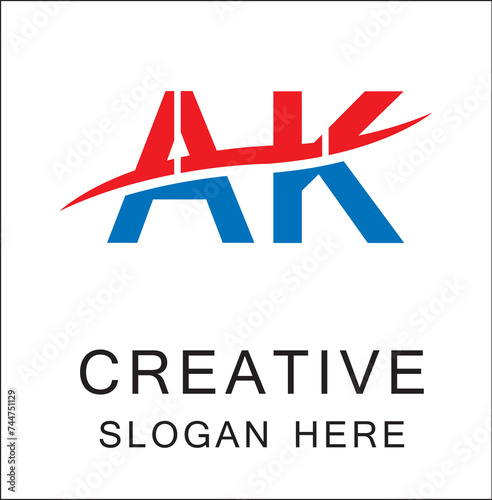 AK Illustration Letter Initial Logo Design Vector