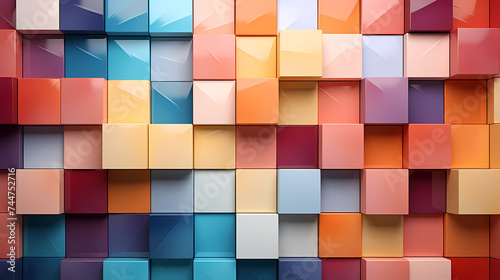 Geometric blocks wall  abstract geometric background