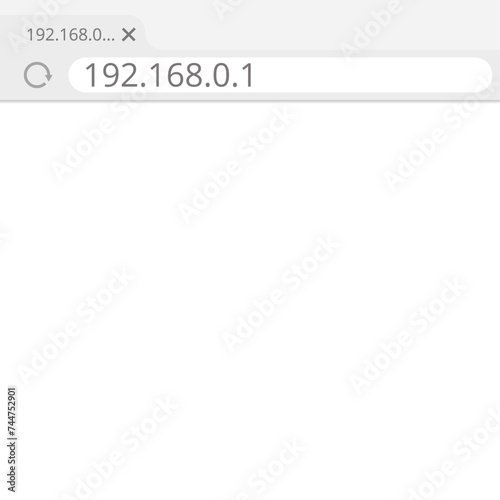 Local IP address in browser. Illustration mock-up photo