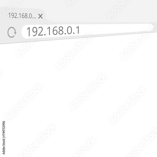 Local IP address in browser. Illustration mock-up