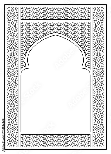 Rectangular frame of the Arabic pattern with proportion A4