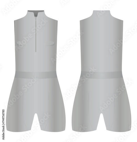 Grey  female romper pants. vector