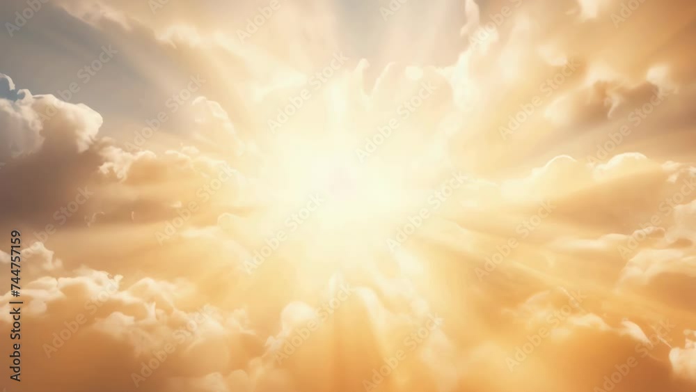 Bright sunlight breaking through cloudy skies. Ideal for weather-related content.