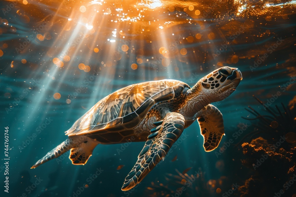 turtle, nature, underwater, water, animal, swimming, reef, sea turtle ...