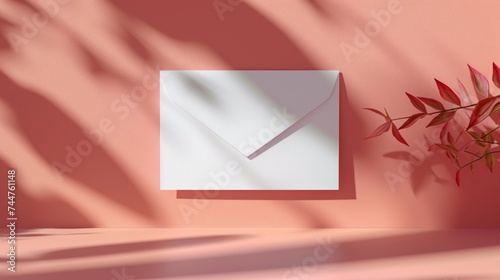 Blank card mockup and envelope for creating baby shower invitations