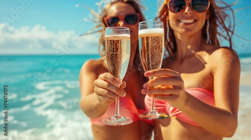 Joyful Friends Toasting in Summer