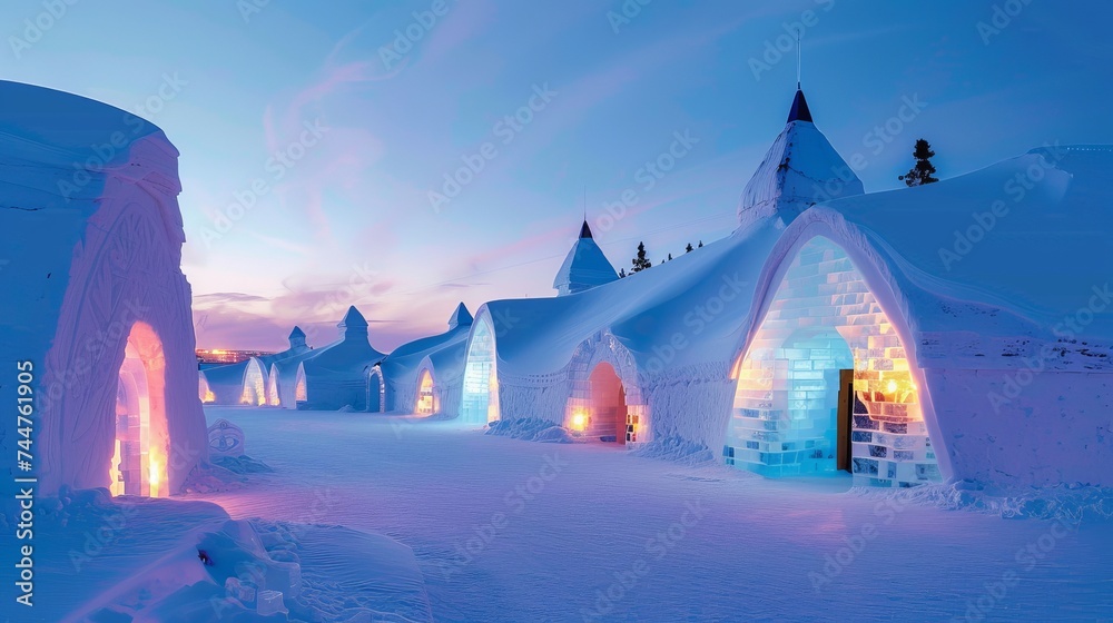 Naklejka premium Ice Hotel Magic: A Winter Wonderland