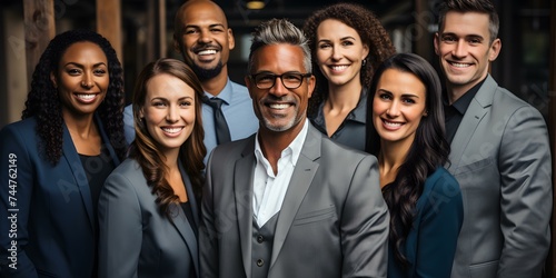 Confident and successful diverse business team posing in modern office space. Concept Business Team  Office Environment  Diversity  Confidence  Success
