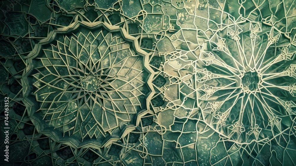 Islamic patterns on mosque wall, Arabic patterns, Mandala type, Islamic ...