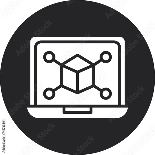 Simulation Glyph Circle Icon