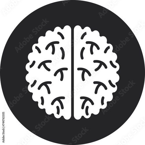 Brain Glyph Circle Icon