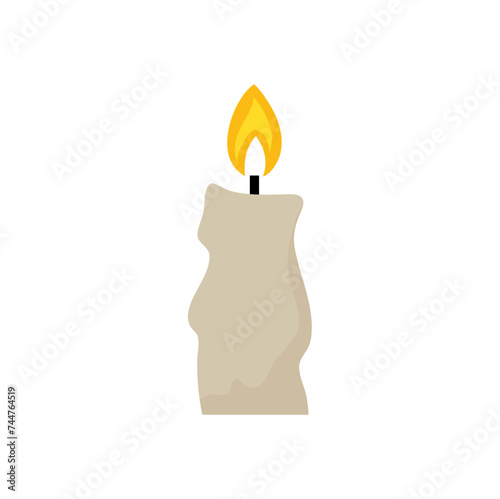 Candle with burning flame