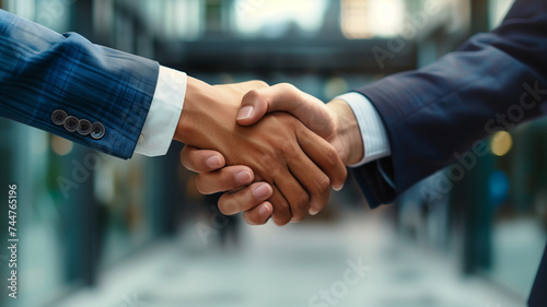 Successful business concept, people shaking hands close up.