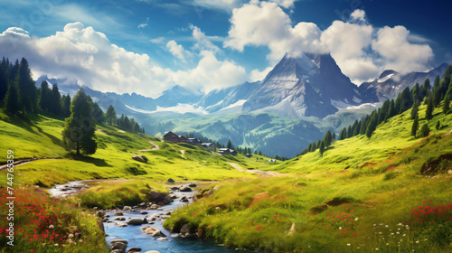 beautiful landscape alpine meadows © Tariq