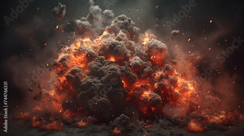  explosion with lava and explosion © Oleksandr