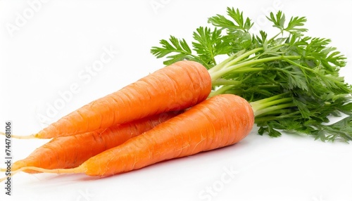 carrot vegetable with leaves isolated on white background cutout