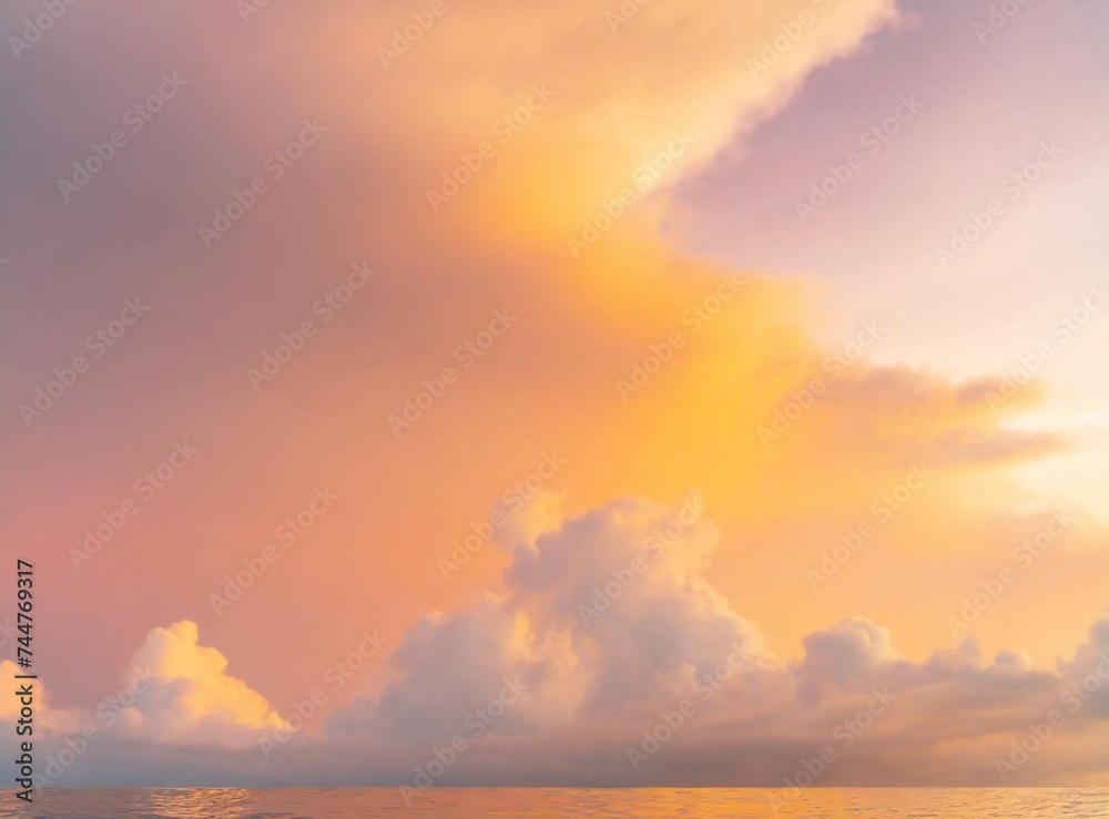 Cloudy pink pastel sky