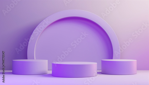 3d Perfect purple podium for showing the product.