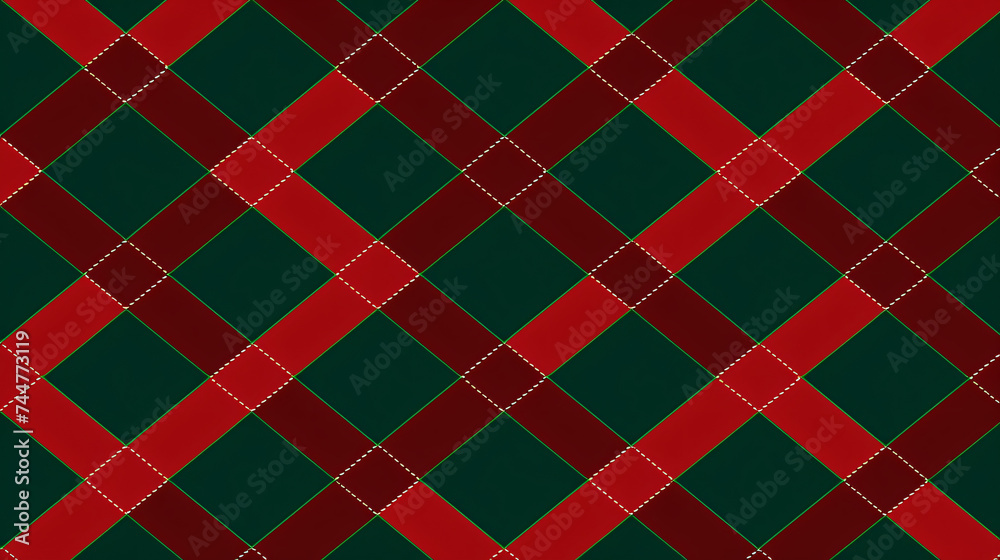 Christmas Argyle striped seamless pattern background