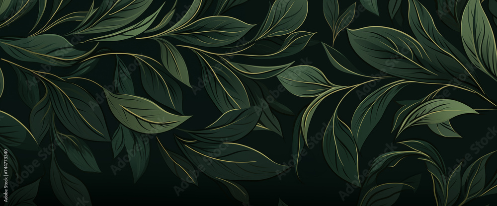 leaf pattern in dark green leaf pattern in dark green