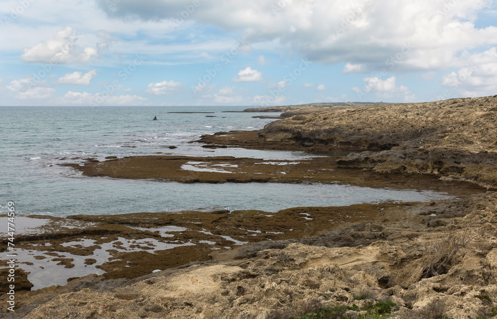 Beautiful Mediterranean coast against the background of clouds Beautiful Mediterranean coast against the background of clouds