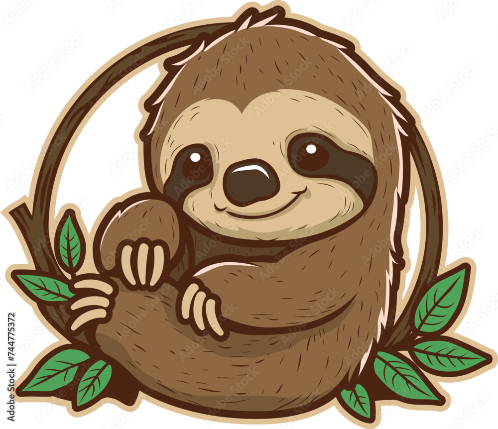 Obraz premium Three Toed Sloth Left Facing