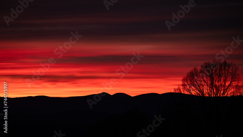 Beautiful Sunset in the Silent Appalachian Mountains