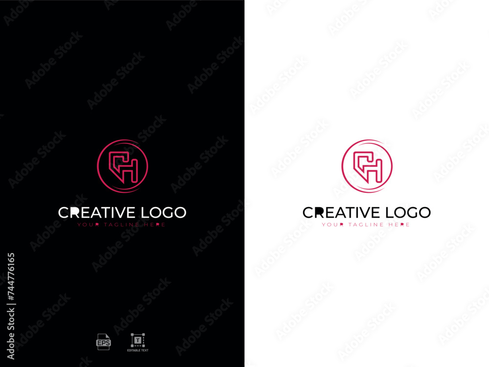 Alphabet C, H Modern Abstract Letter Logo Alphabet C, H Modern Abstract Letter Logo