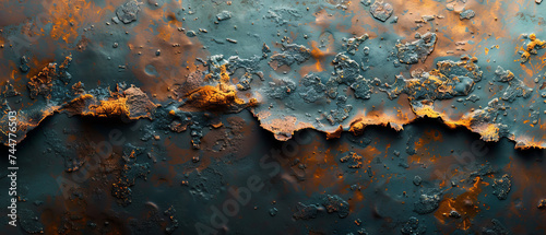 Rusted Metal Surface With Yellow and Brown Paint