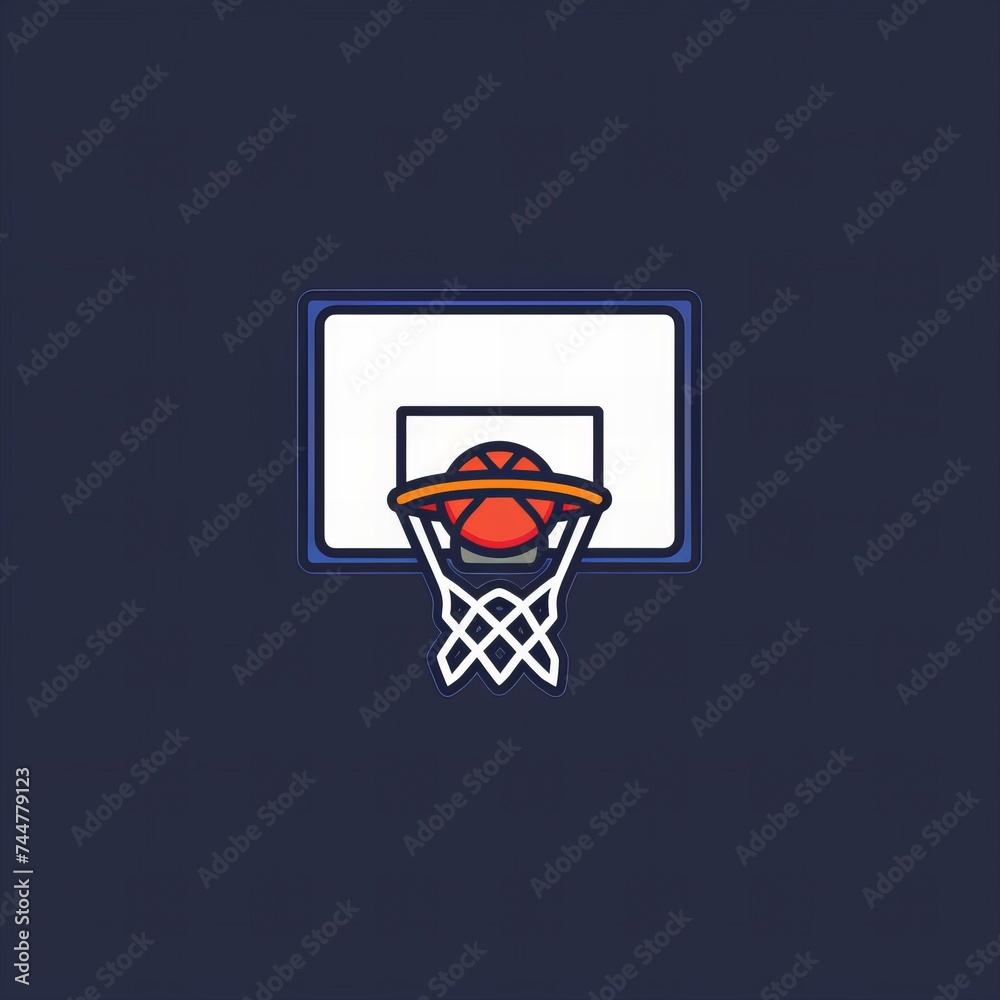 Flat vector logo of a basketball hoop Flat vector logo of a basketball hoop