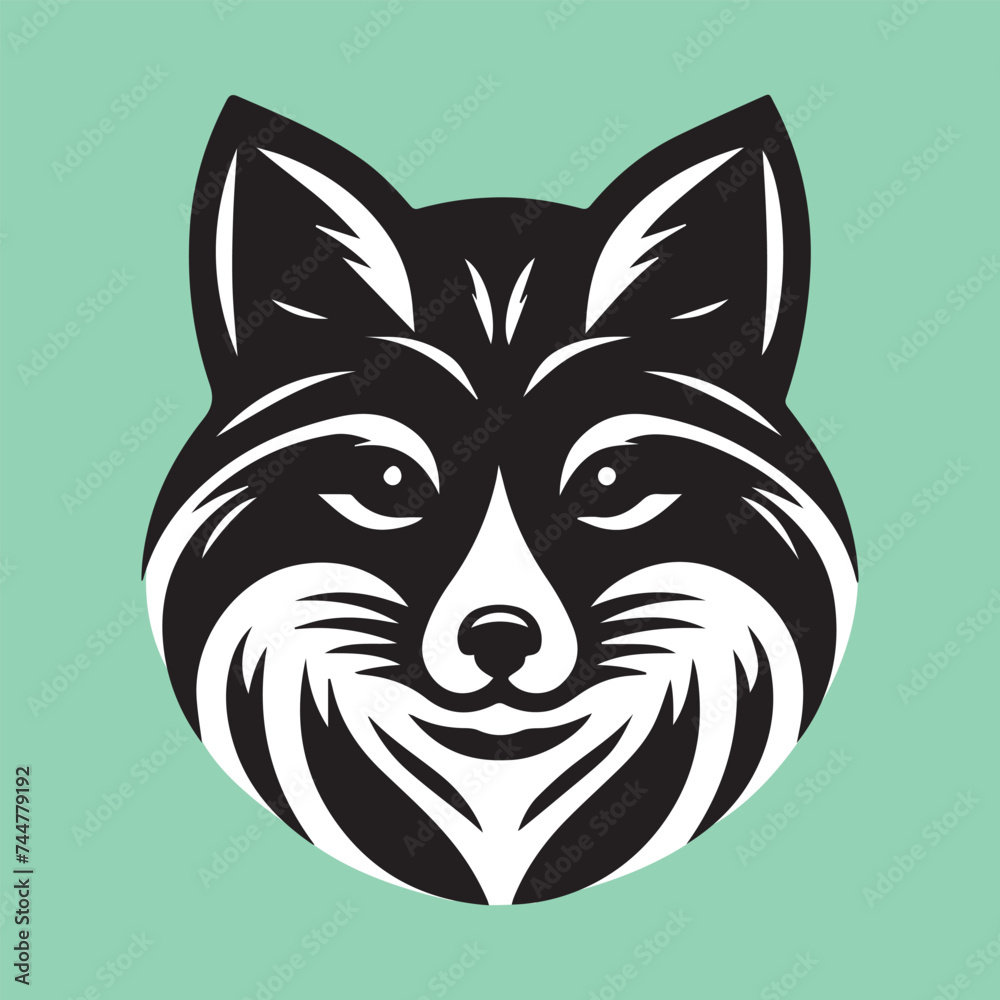 Fototapeta premium Cute fox mascot simple cartoon logo vector illustration vintage design