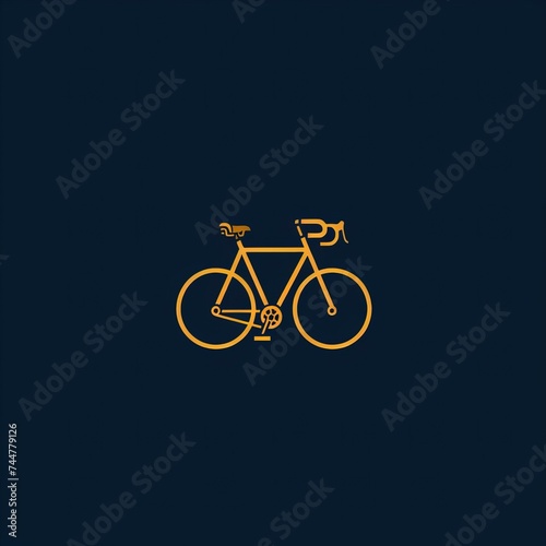 Flat vector logo of a bicycle