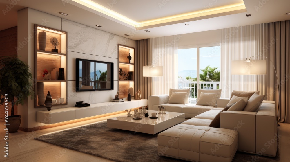 Obraz premium Modern light living room