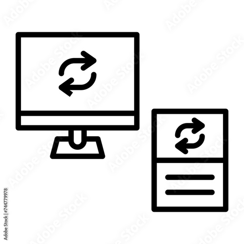Data Synchronization Line Icon