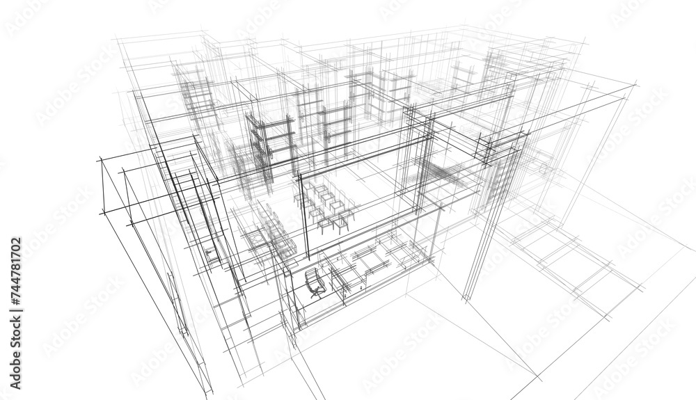 house building architecture 3d illustration house building architecture 3d illustration