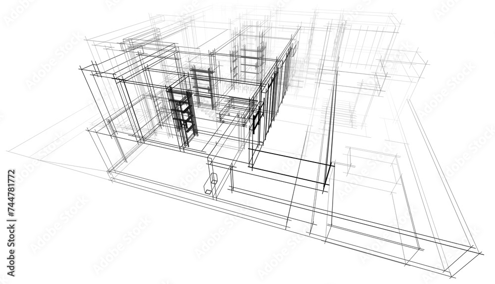 wireframe of a building wireframe of a building