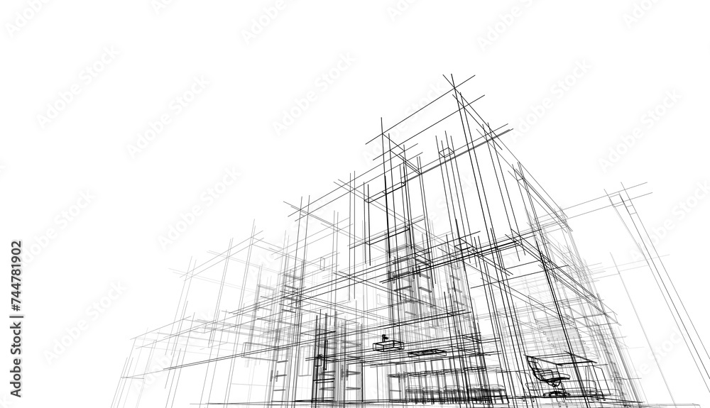 house building architecture 3d illustration house building architecture 3d illustration