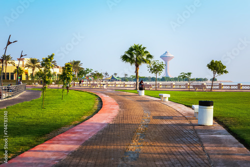 Wonderful Morning view in Al khobar Corniche-Saudi Arabia. If you are looking for a relaxing place to enjoy nature and fresh air in Al Khobar, you might want to visit the Al Khobar Park. © AFZALKHAN