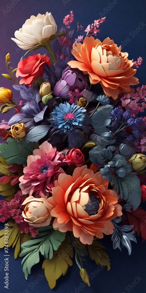 spring flowers bouquet. AI generated illustration